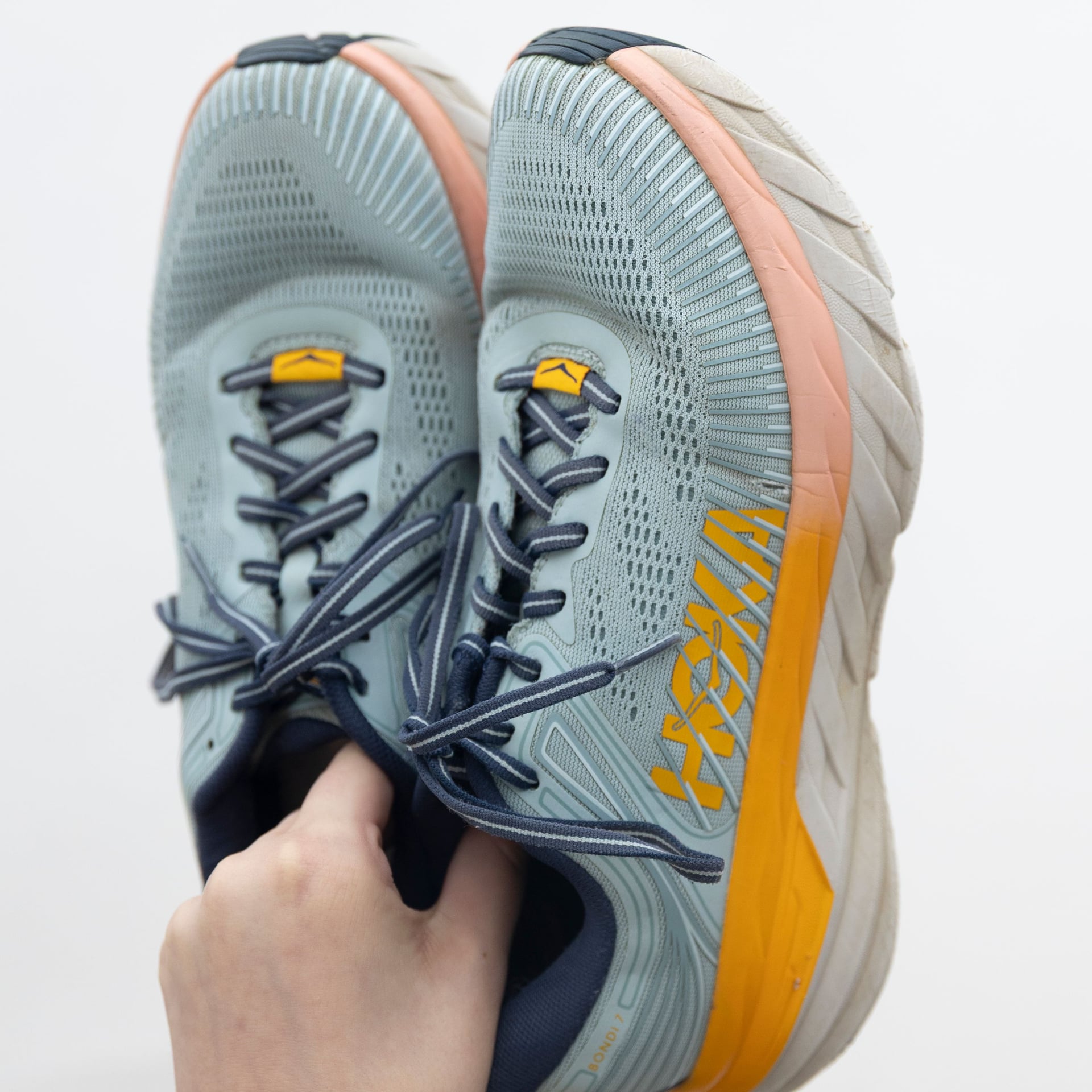 Hoka One One Bondi 10 Women's Running Shoes in Blue Haze/Black Iris 2