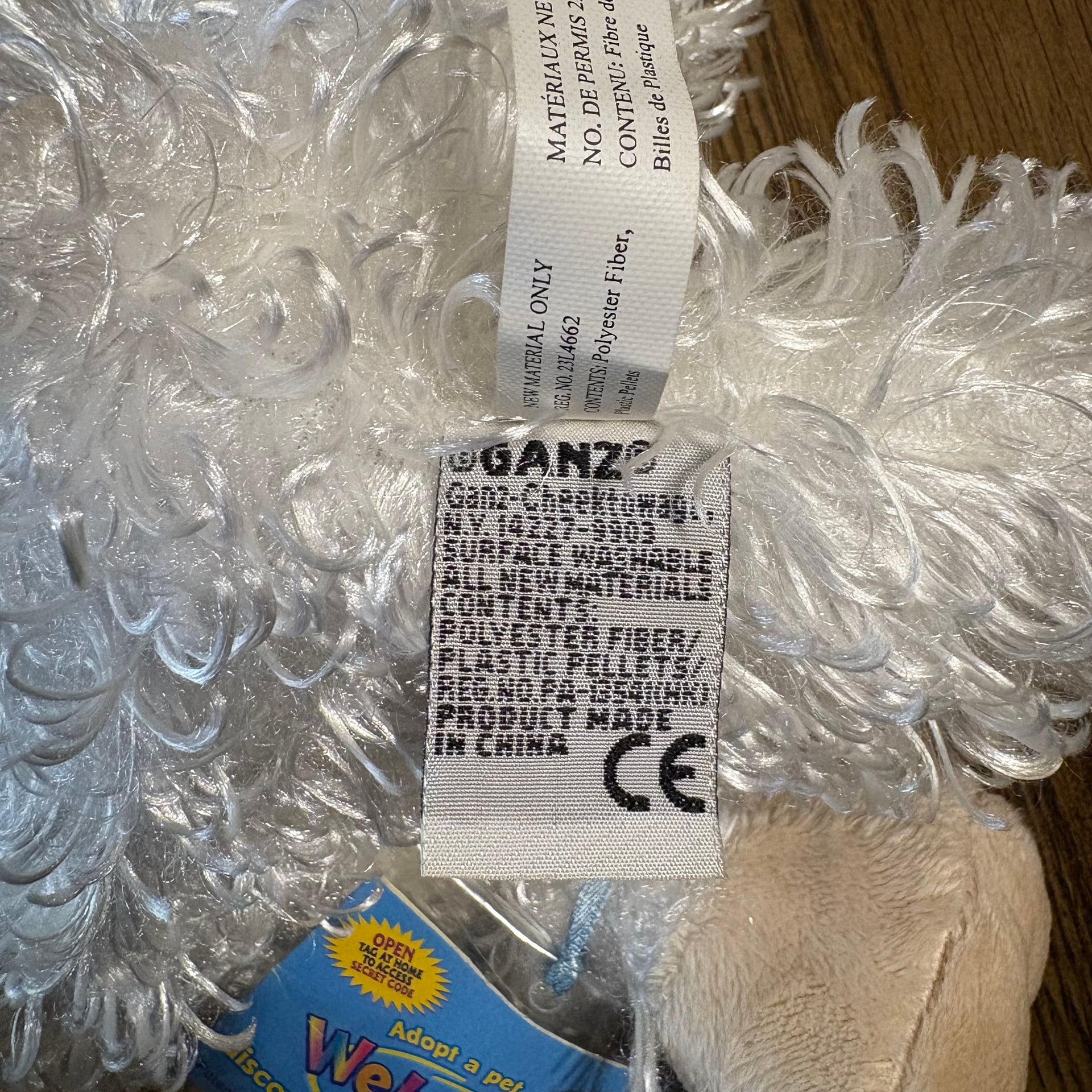 Webkinz White Lamb Plush Stuffed Animal HM201 with Code 6