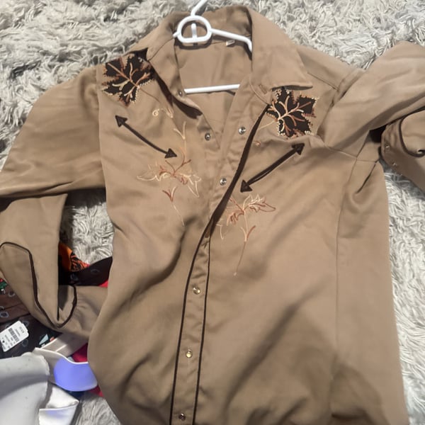 Panhandle Slim Women's Medium Western Embroidered Pearl Snap Shirt