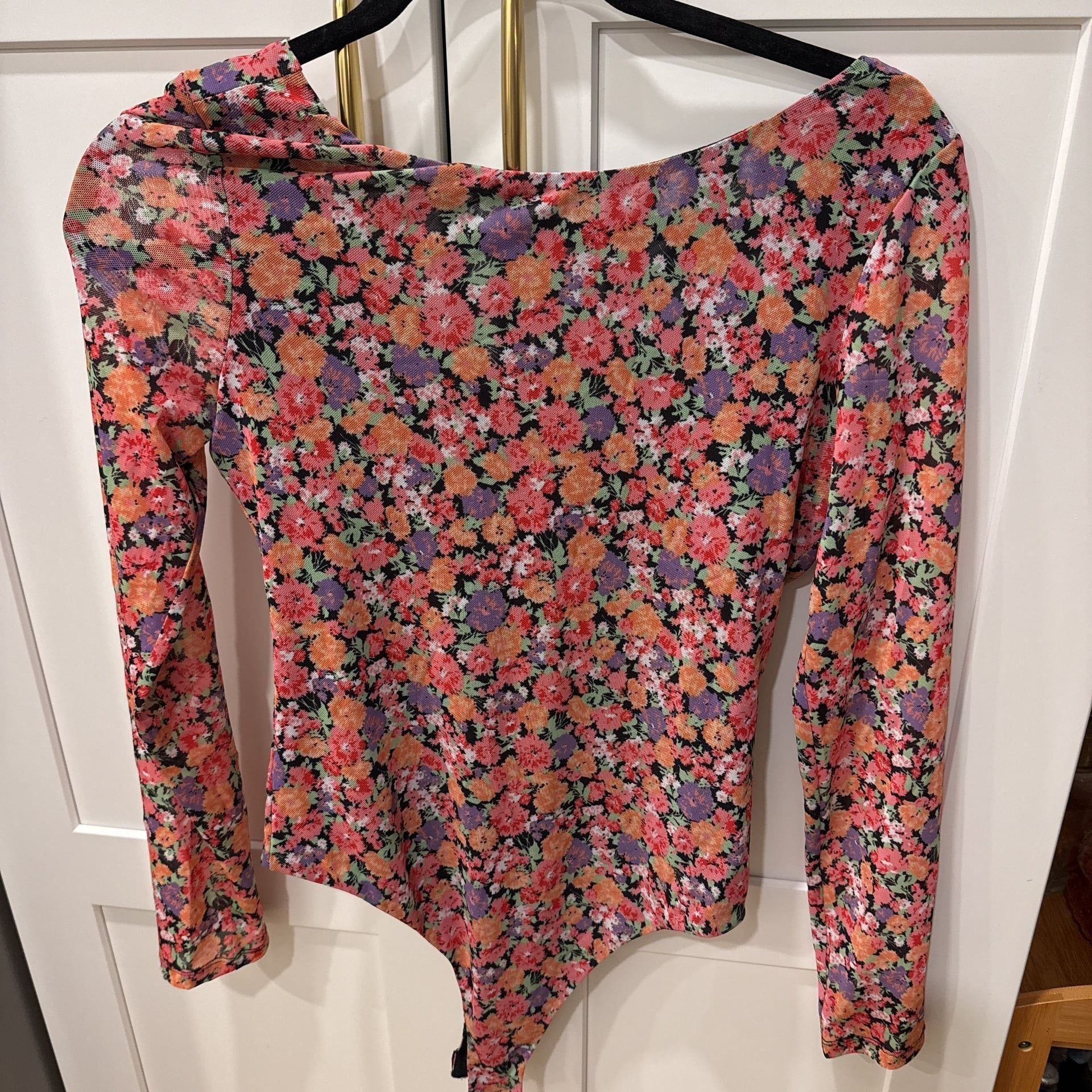 Wayf Floral Long Sleeve Bodysuit 1