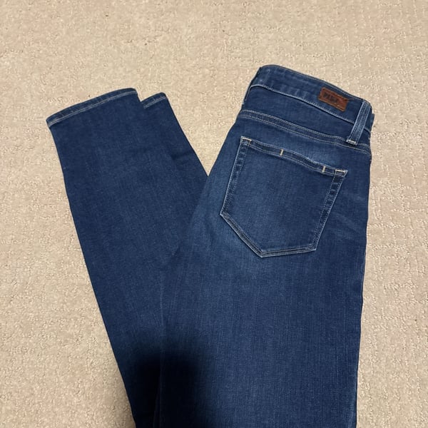Paige Hoxton Crop Stretch Slim Fit Denim Jeans