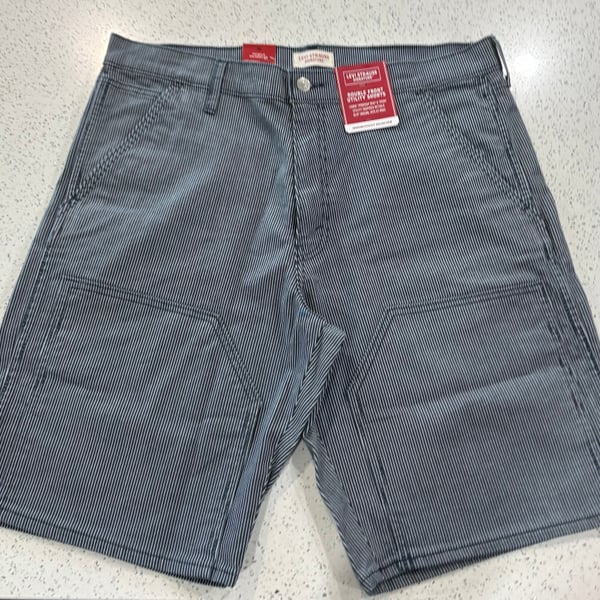 Levi Strauss Signature Striped Double Front Utility Shorts Size 40 10.5” Inseam