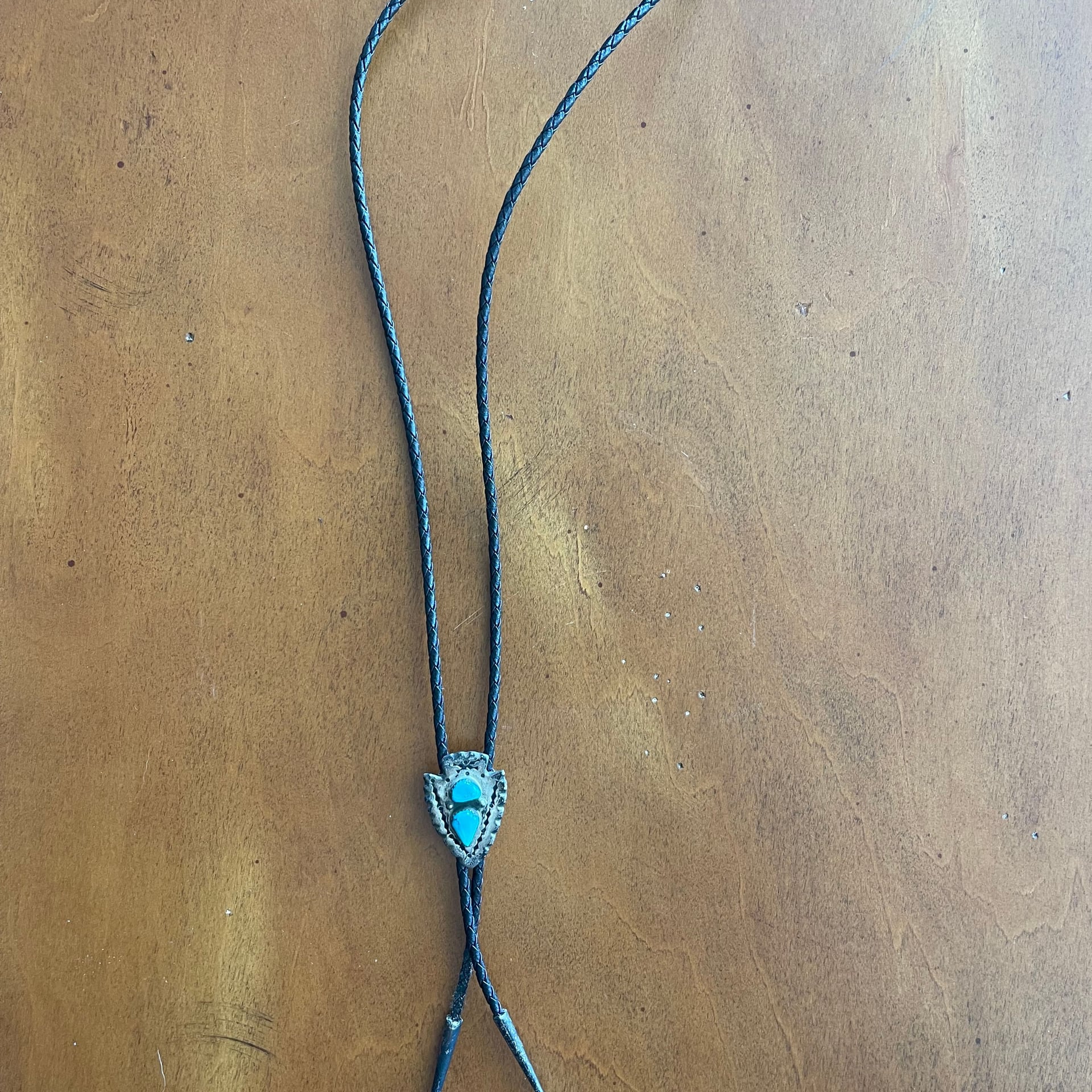 Vintage Native American Turquoise Bolo Tie 4