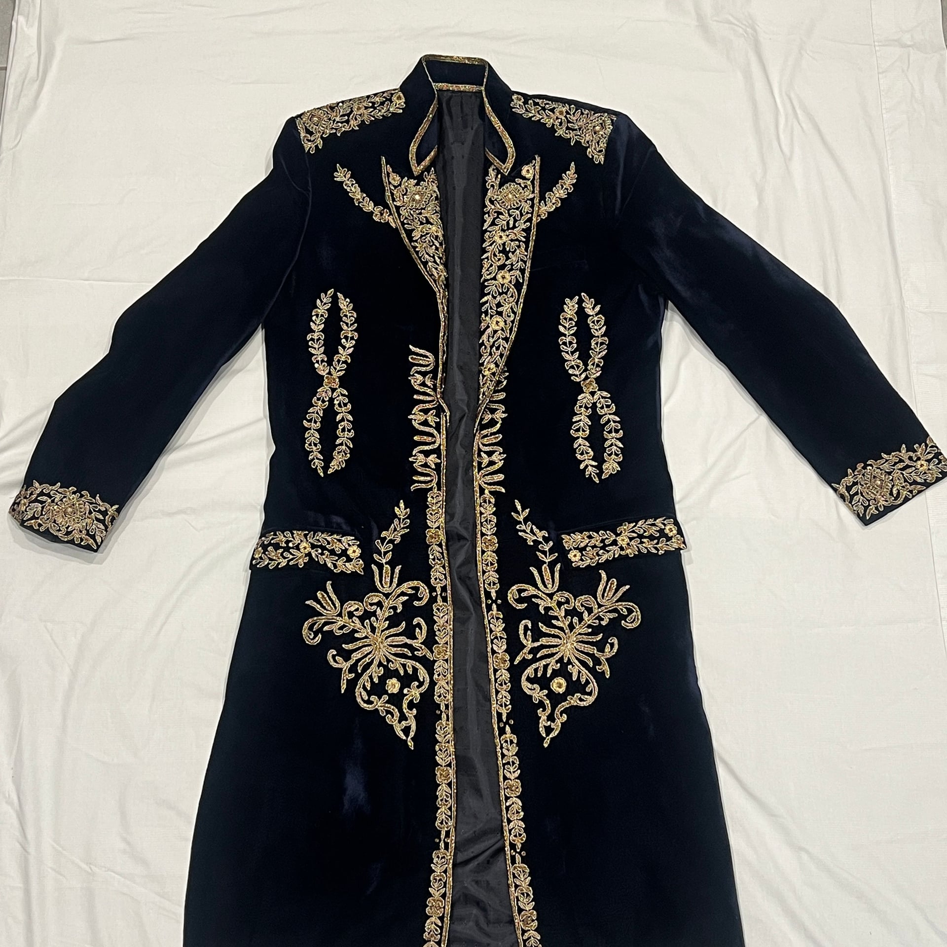 Midnight blue Velvet Gold Embroidered Napoleonic Style Jacket 1