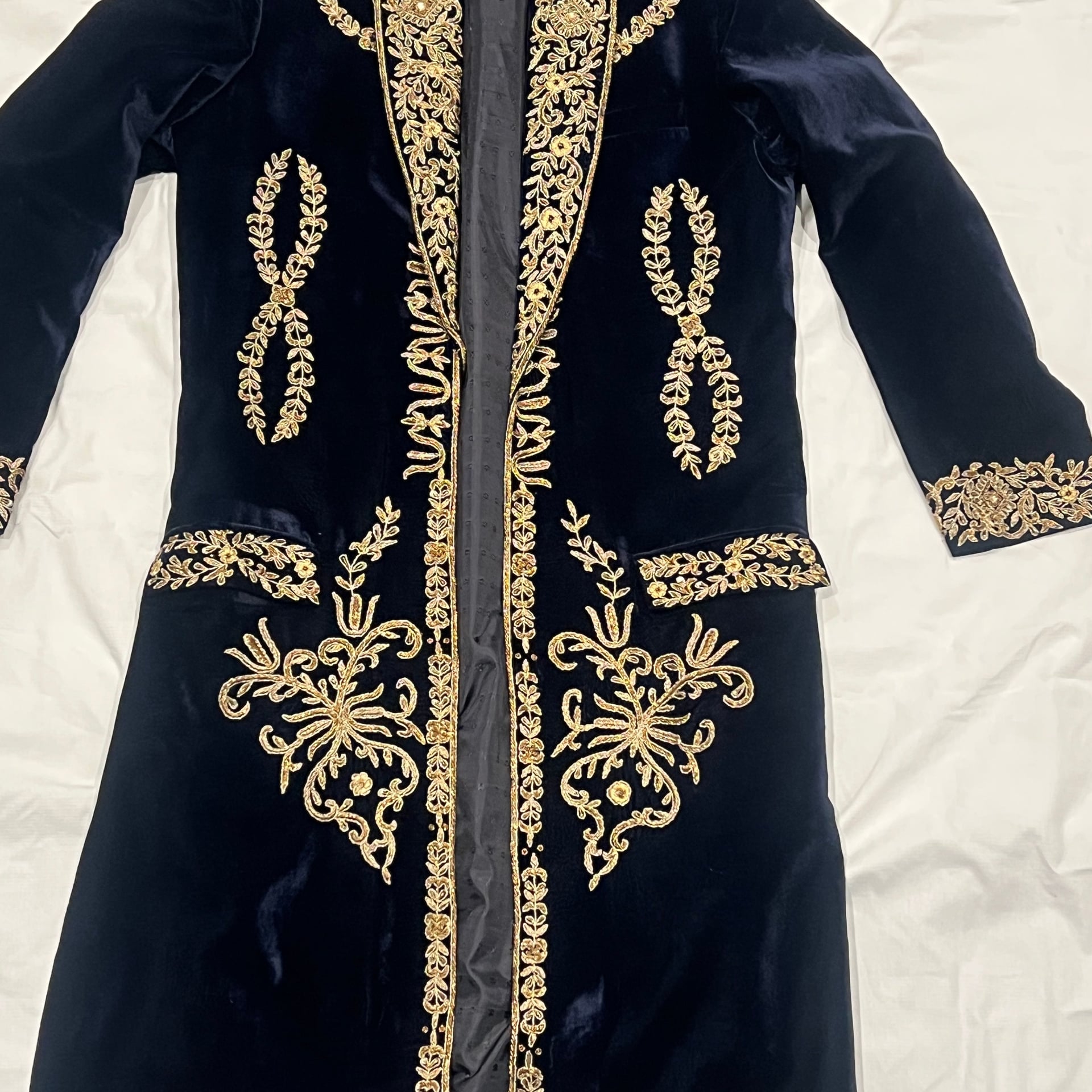 Midnight blue Velvet Gold Embroidered Napoleonic Style Jacket 3