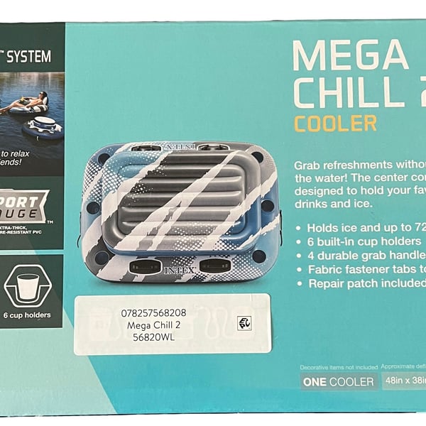 Intex Mega Chill 2 48" x 38" Inflatable Floating Cooler 733781215935