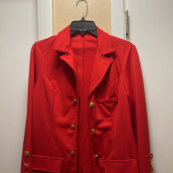 Sport Red Velour Double Breasted Blazer