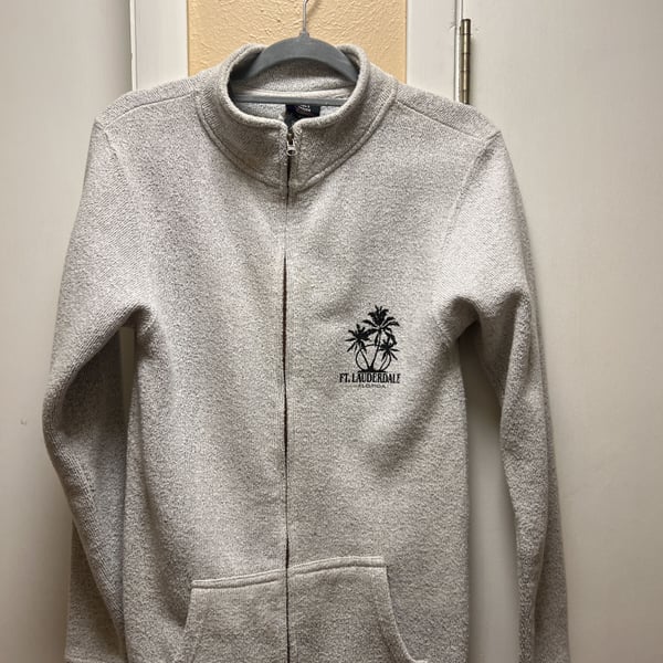 Fort Lauderdale, Florida Grey Full Zip Hoodie