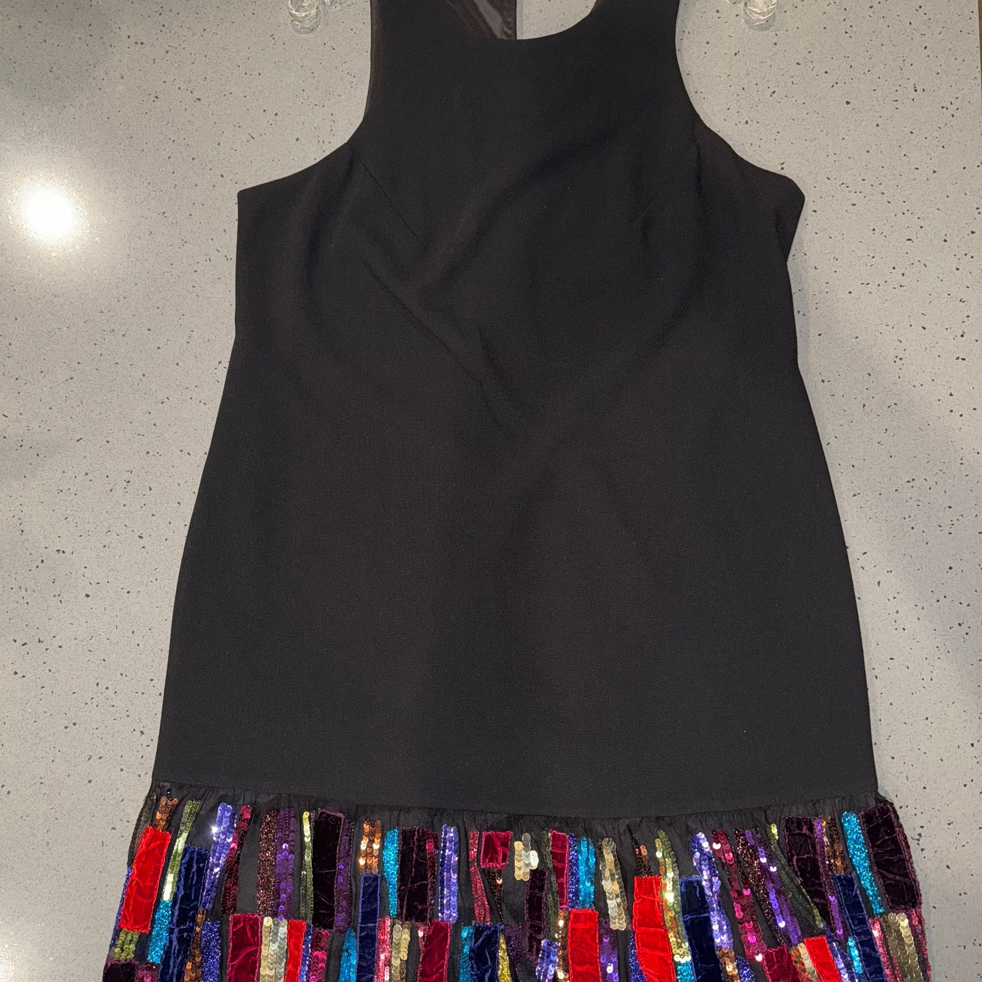 Trina Turk Berry Drop Waist Mini Shift Dress Velvet Sequin 2