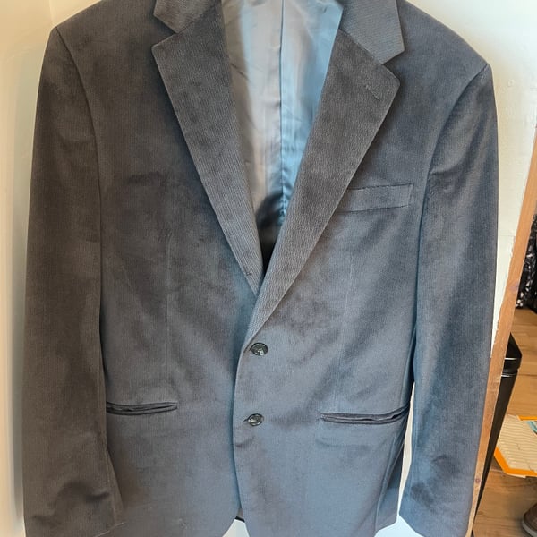 Chaps Black Velvet Notch Collar Blazer 38R