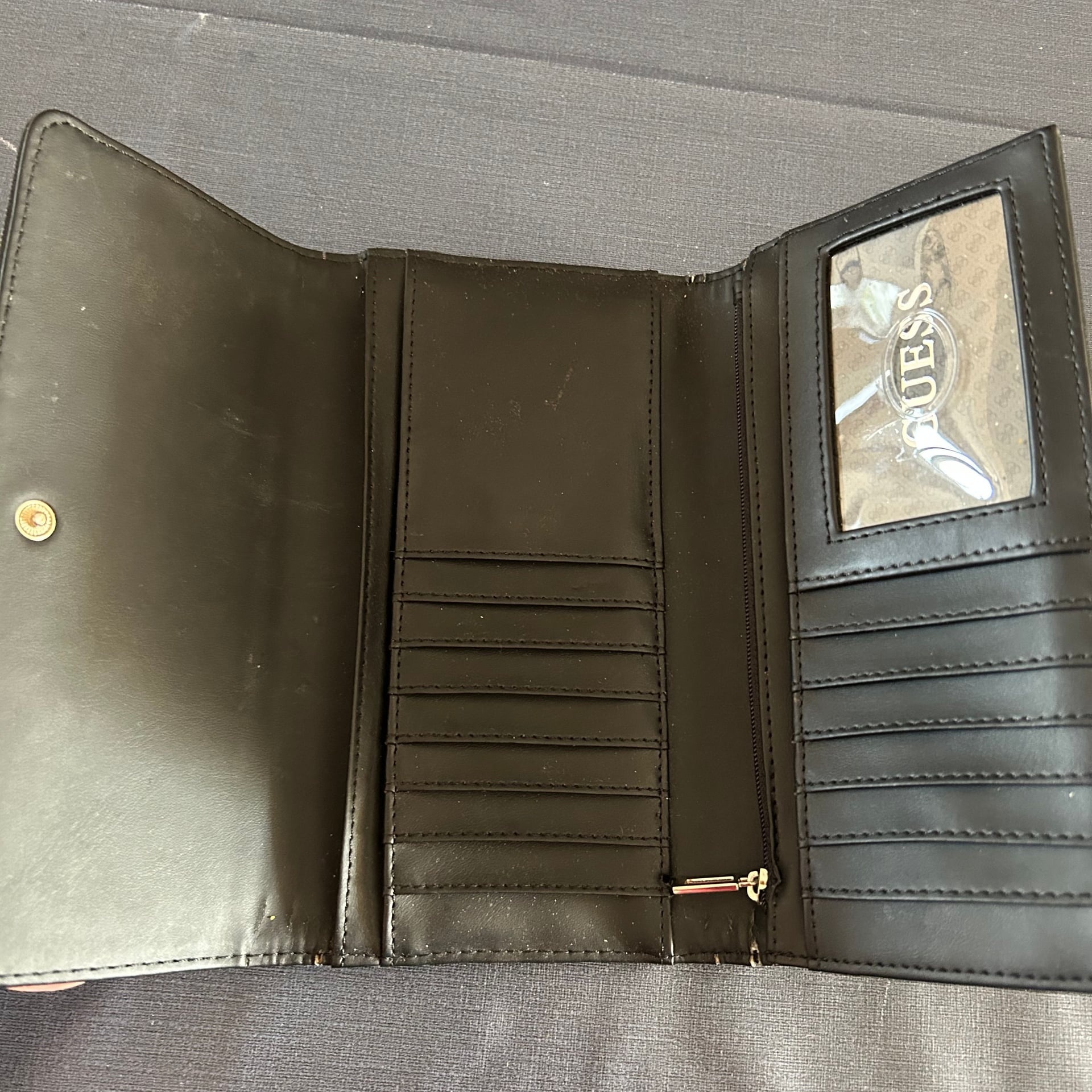 Guess Black Embossed Logo Flap Wallet 3