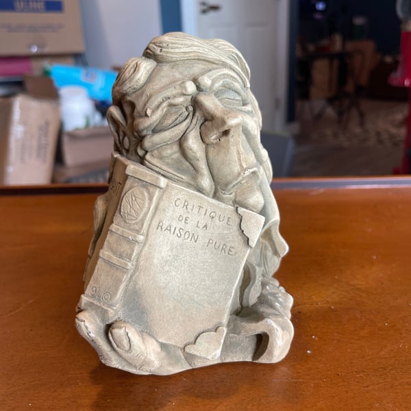 Vintage Frederick Levesque Immanuel Kant Chalkware Bookend