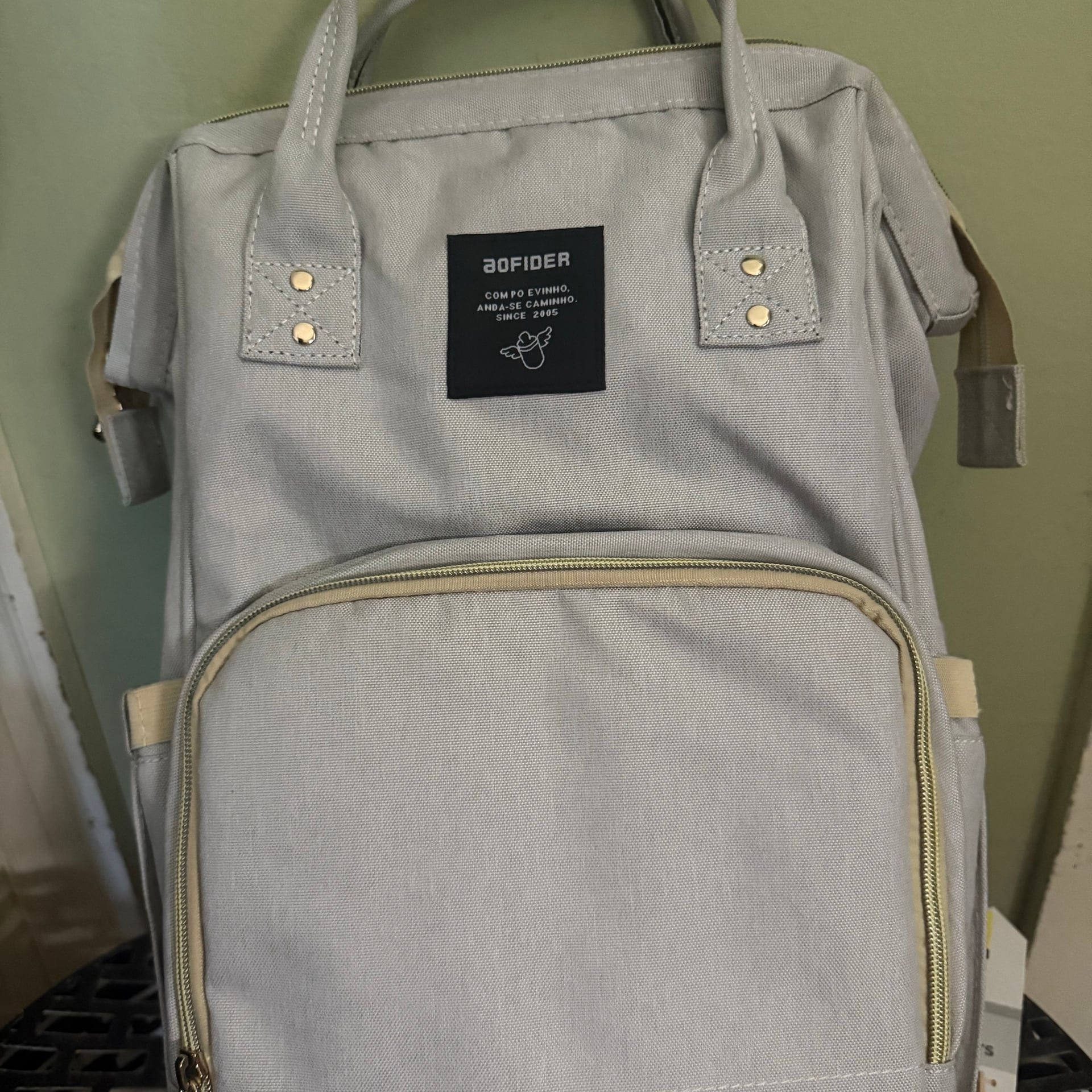LAND Mommy and Baby Diaper Bag Backpack Heather Gray 1