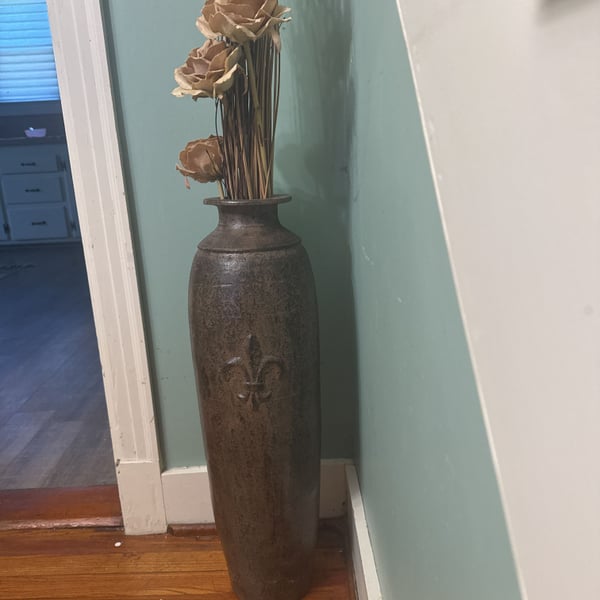 Rustic Patina Brown Handcrafted Textured Pottery Vase