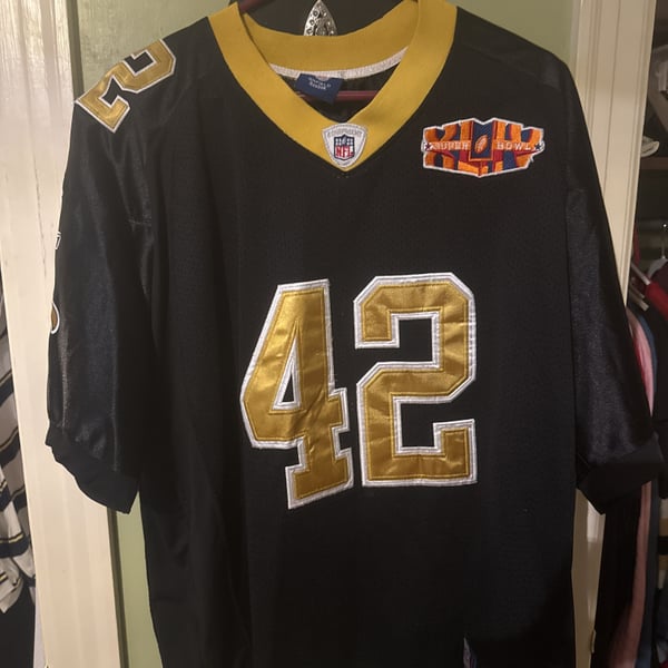 Reebok NFL New Orleans Saints Darren Sharper #42 Super Bowl Black Jersey