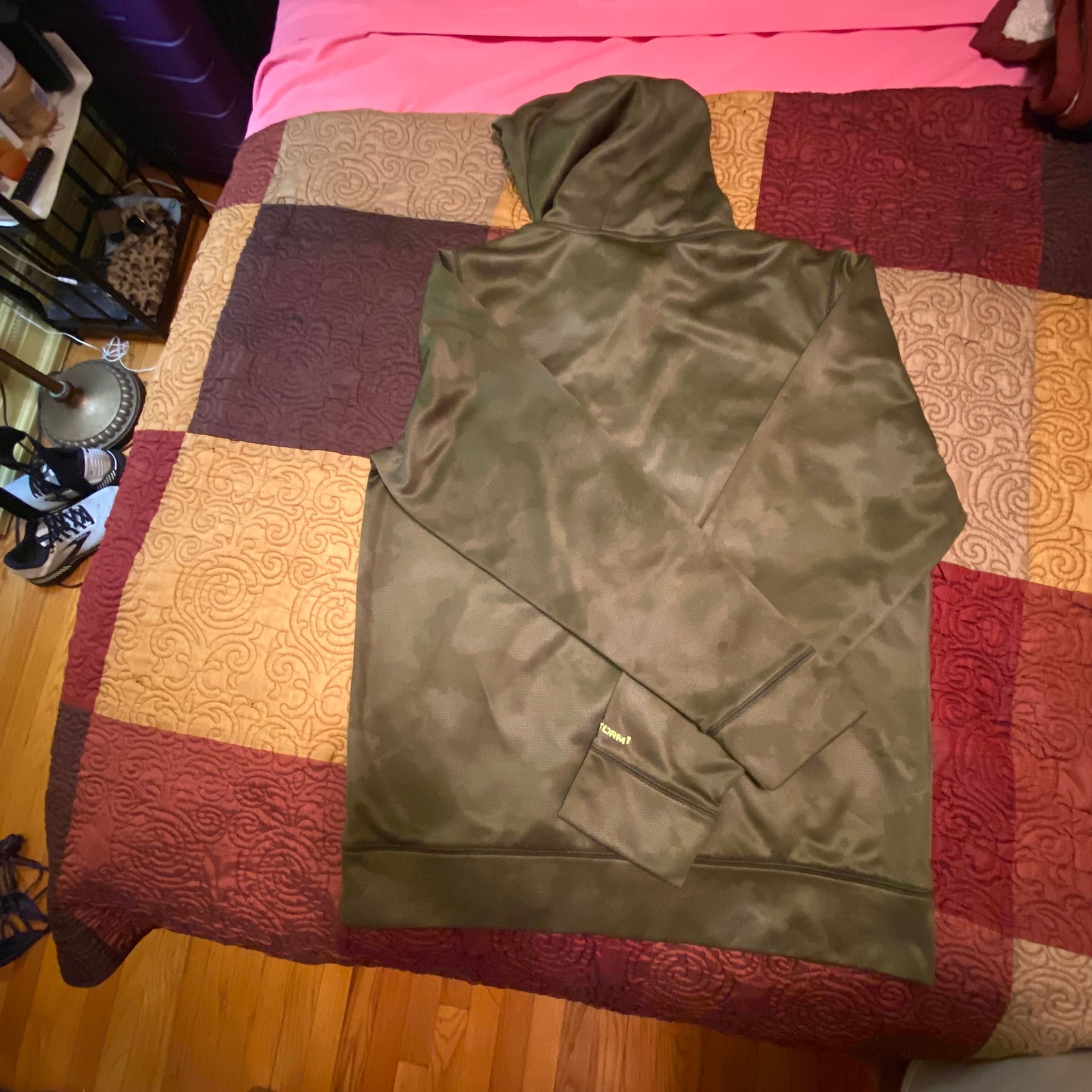 Under Armour Men's Storm 1 Camo Green Logo Hoodie - Medium 4