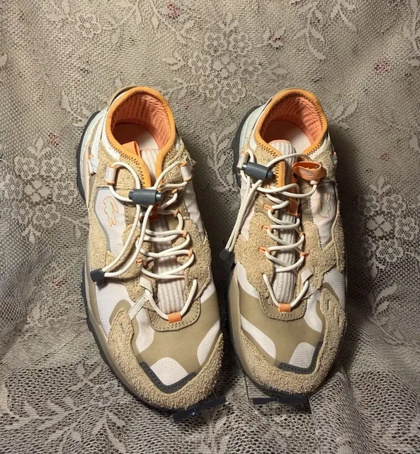LUS 4 Lacoste L-Guard Breaker Sneakers Size 9 Beige Orange