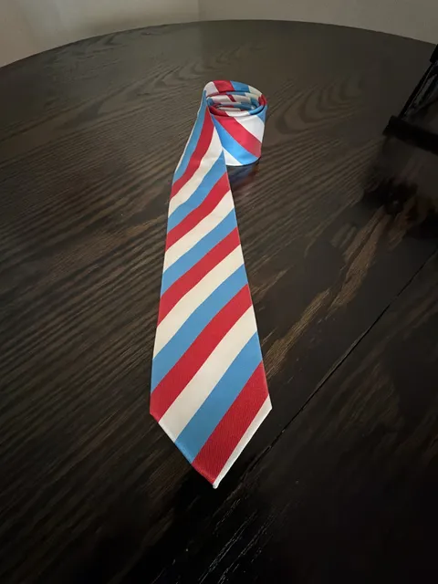 Frederick Thomas London Striped Necktie Red White Blue