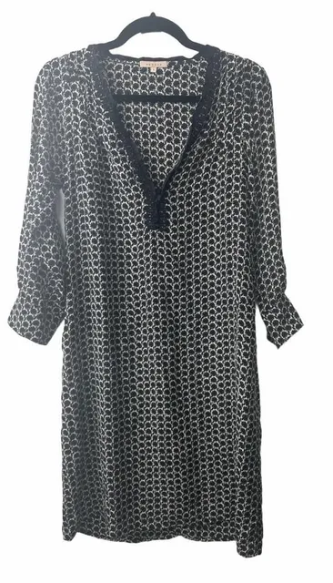 913 Sandro Silk Dress Tunic Size 1 Black And White