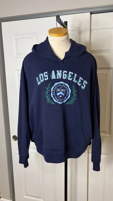 090-Fabletics Los Angeles Athletic Academy Hoodie Size XXL/1X Navy Blue.