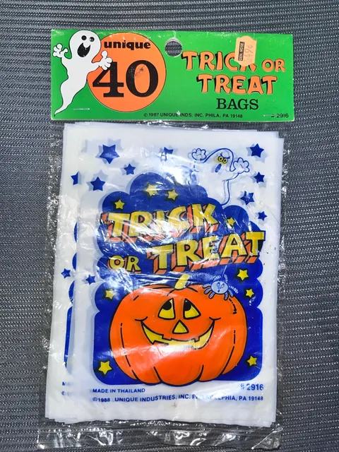 Unique Industries Vintage 1988 Trick Or Treat Bags 40 Count Pumpkin Ghost