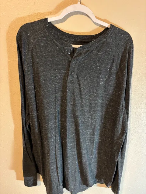 Goodfellow & Co Long Sleeve Henley Size XL Charcoal Heather