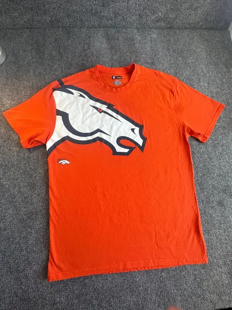 NFL Team Apparel Denver Broncos T-Shirt Size 2XL Orange Football Graphic