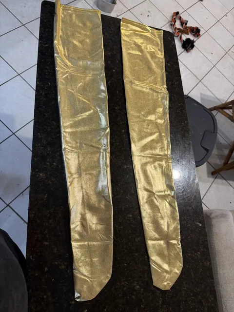Metallic Gold Thigh High Boot Covers