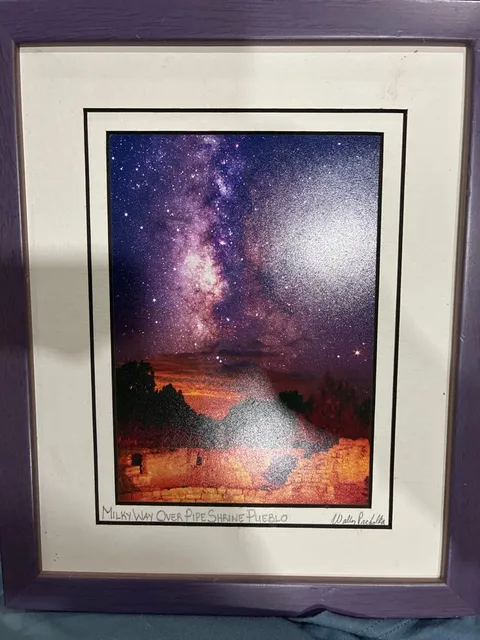 Milky Way Over Pipe Shrine Pueblo Framed Print by Wally Pachorka