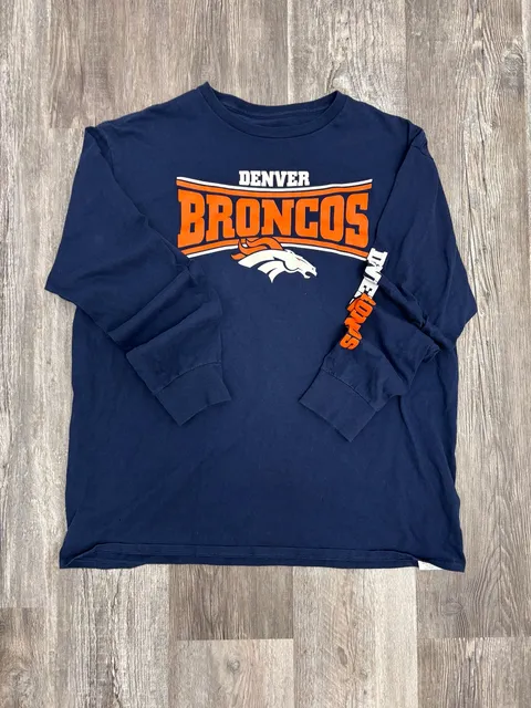 NFL Denver Broncos Long Sleeve T-Shirt Navy Blue