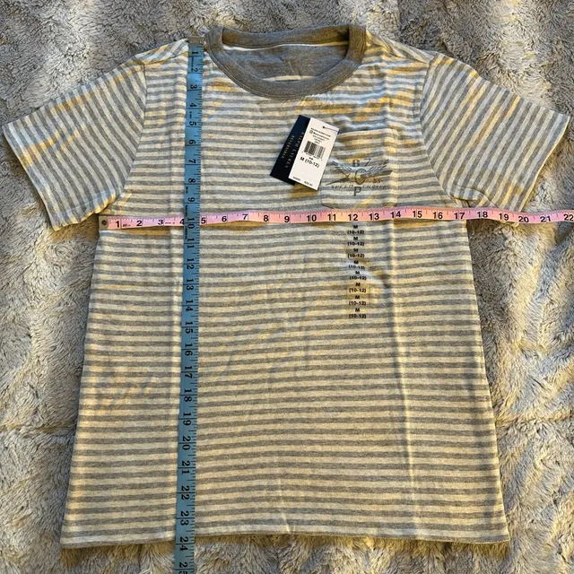 Reversible Polo Ralph Lauren Striped Speed T-Shirt Size M (10-12) Gray