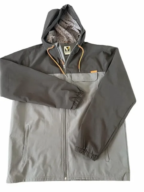 Voyager Full Zip Hooded Jacket Size XL Gray Black