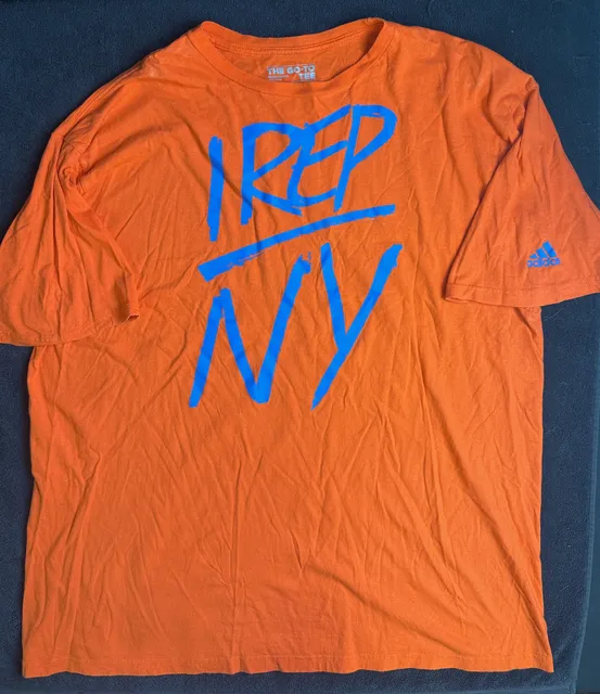 Adidas The Go-To Tee I Rep NY Size 2X Orange T-Shirt