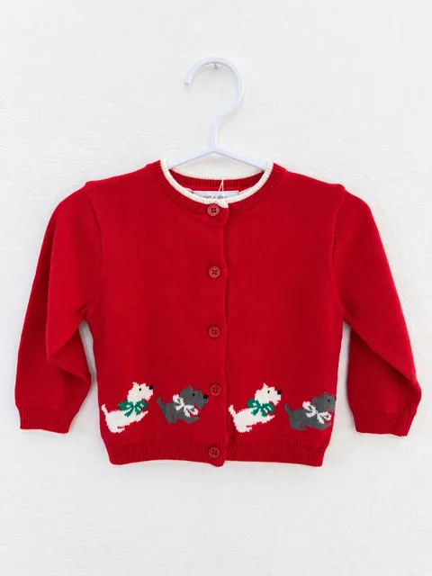 Rachel Riley Scottie Dog Intarsia Cardigan. New with Tags.