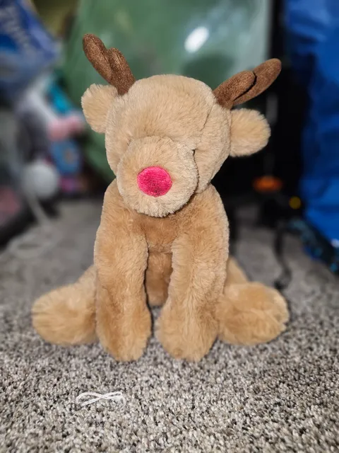 Jellycat Romi Reindeer Plush Stuffed Animal Toy Brown Pink Nose