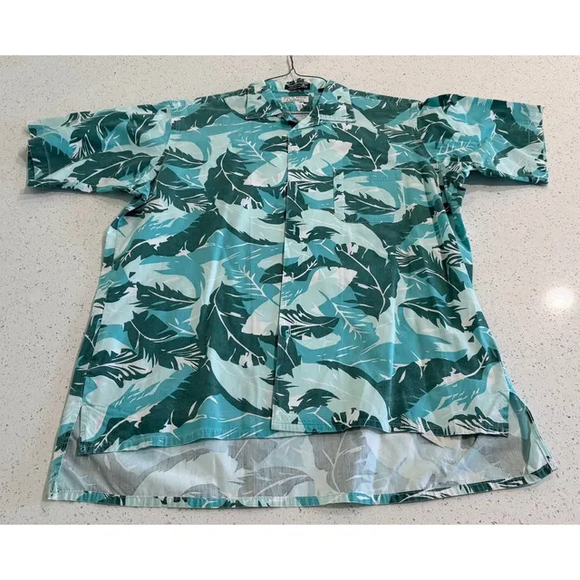 Vintage Jos. A. Bank Hawaiian Shirt Size Large Mens Made in USA