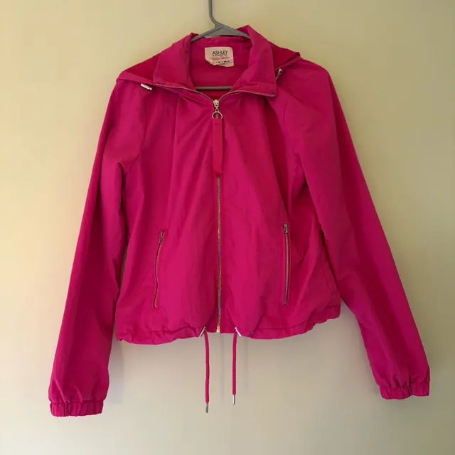 Ashley Jacket Size M Pink Full Zip Utility Collection Hooded