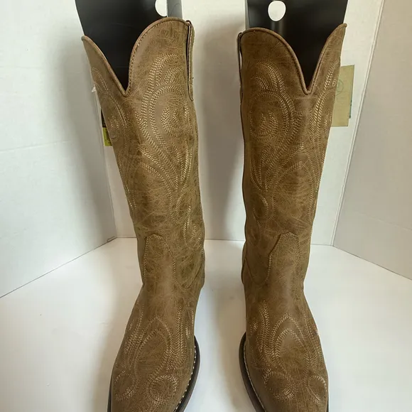 Roper Riley Women’s Cowboy Boots 10.5 Tan Snip Toe NWT 09-21-1556-2024