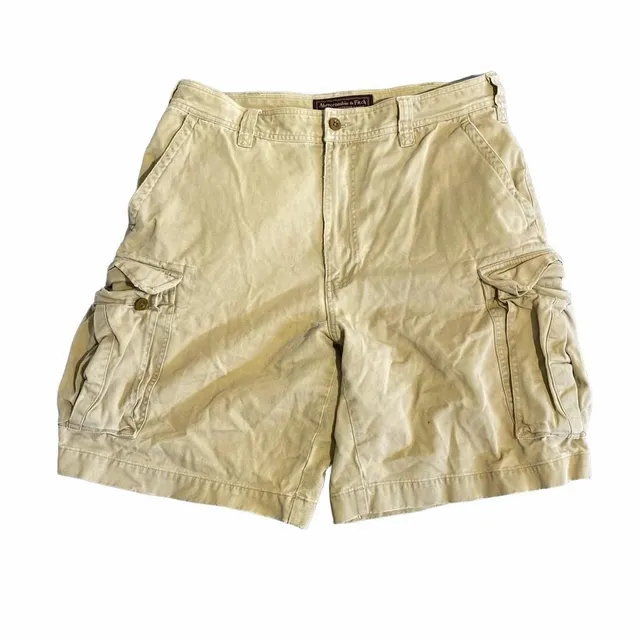 Abercrombie & Fitch Cargo Shorts Size 34 Tan Cotton Outdoor Goods