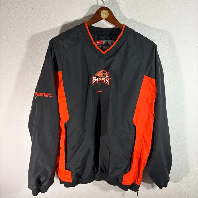 CRAZY RARE VINTAGE Oregon State Beavers Wind Breaker Pull Over Size Large