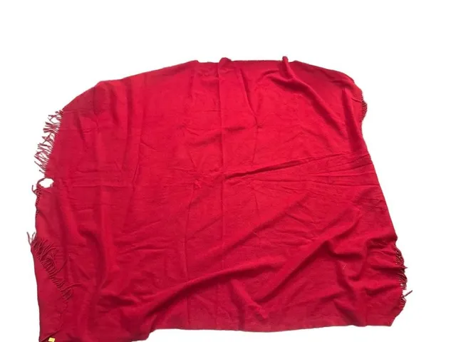 Williams Sonoma Red Cashmere Throw Blanket Fringe