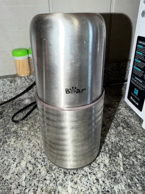 Bear Stainless Steel Electric Coffee and Spice Grinder Silver