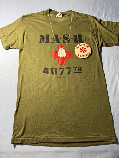 Vintage M*A*S*H 4077th T-Shirt Olive Green