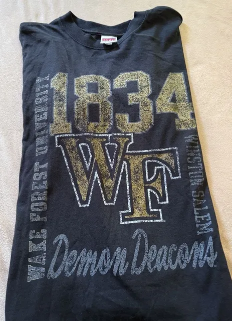 Soffe Wake Forest Demon Deacons Long Sleeve T-Shirt Size L Black