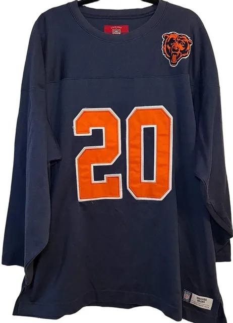 Gridiron NFL Chicago Bears 20 Long Sleeve Jersey Shirt Blue
