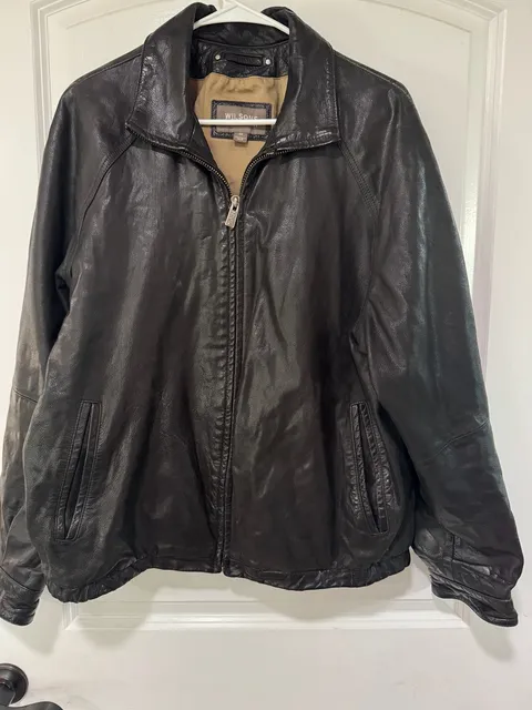 Wilsons Leather Worn In Moto Jacket 90s Model Off Duty Black Men’s M