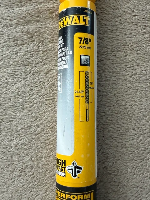 Dewalt SDS Max Rotary Hammer Drill Bit 7/8" x 21-1/2" DW5816