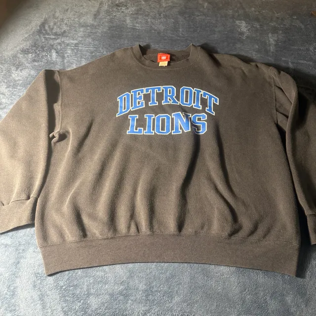 NFL Vintage Detroit Lions Sweatshirt Size X-Large Black Crewneck Pullover