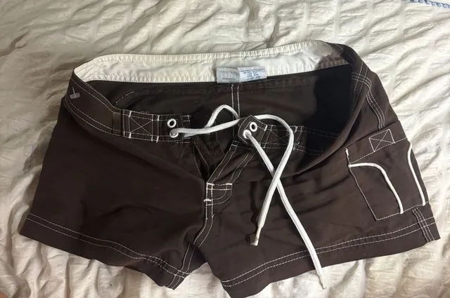 Lilu Board Shorts Size 1 Brown Surf Swim Trunks | Vintage|