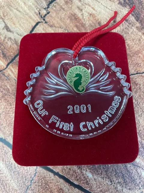 Waterford Crystal 2001 Our First Christmas Swan Ornament Box